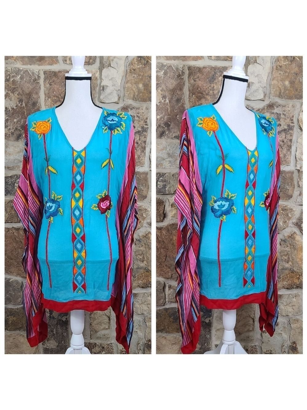 NWT Roja S SMALL Floral Embroidered Striped Top Shirt Sanatillo Stripe